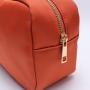 Keymay New Arrival Camel Color Nylon Bag Make Up Pouch Cosmetic Bag Chenille Varsity Letter Patch Travel Makeup Bag