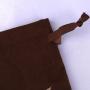 Custom Logo Printed Ellipse Cotton Linen Gift Drawstring Packaging Bag  Brown Candle Cosmetic Cotton Dust Pouch