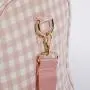 Keymay Popular RTS Stock Large Capacity Shoulder Bag Pink Gingham Ruffle Handbag Overnight Weekend Duffle Bag Travel Bag Luggage