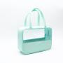 RTS Large Capacity Clear Makeup Bags With Chenille Letter Patches Waterproof Beach Transparent Toilet Cosmetic Bag with Handle
