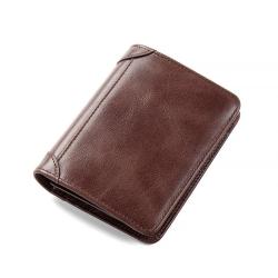 XL302 Accept Customized Logo Genuine Leather Soft Comfortable Triple Folding Billfold Best Selling Men's Short Leather Wallet