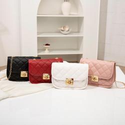 New embroidery pu leather 2024 ladies trend women's shoulder bag female crossbody small square bag fashion chain messenger bag
