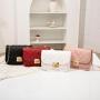 New embroidery pu leather 2024 ladies trend women's shoulder bag female crossbody small square bag fashion chain messenger bag