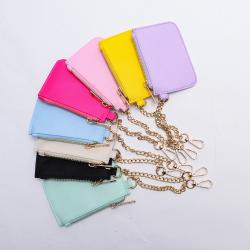 Keymay Pre-sale 8 Colors High Quality DIY Personalized Chenil Letter Patches Cute Key Case Nylon Wallet Mini Keychain Coin Pouch
