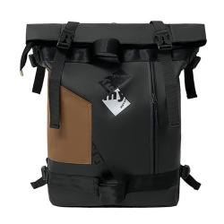 HR081 Unisex New Trend Laptop Backpack Oxford Zipper Waterproof Travel School Bag Contrast Colors Rolled Mouth Personalized Bag