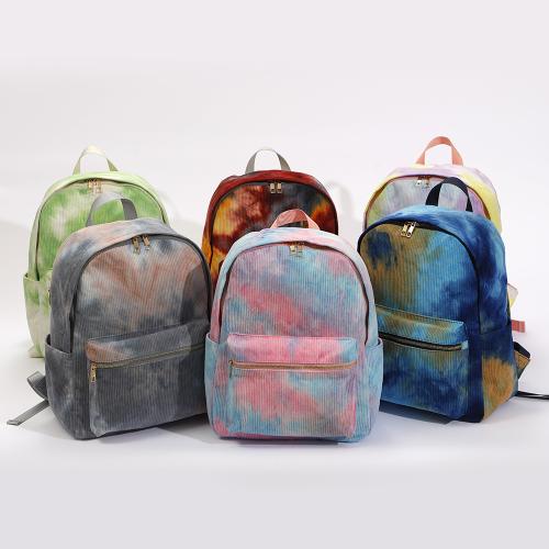 Keymay RTS Stock Hign Quality Hiking Travel Backpack College Backpack School Bag  Corduroy Tie Dye Fashion Backpack