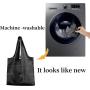 Large Reusable Grocery Bags Machine Washable Polyester Lightweight Heavy Duty Foldable Shopping Tote Bag