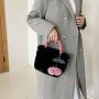 Cute Girl Cherry Plush Handbag 2023 New Autumn/Winter High Capacity Fur Bag Shoulder Crossbody Bag Wholesale Women Handbags