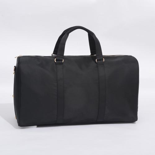 Stock No MOQ Black Nylon Holdall Sports Tote Gym Bag Shoulder Weekender Overnight Bag Large Capacity Duffle Bags for Men