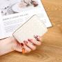 Simple and fashionable woven pattern wallet, multi-functional organ card holder, large capacity and multi-card slot card clip