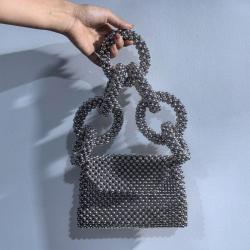 Luxury Fashion Handwoven Small Hand Bags Women Handbags Ladies Beaded Bag Handmade Beads For Bag Making 2024