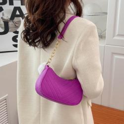 Hot Selling 2024 New Small Bag for Women Felt Solid Zipper Fashion Single Shoulder Crossbody Bag With Chain Ladies Handbag