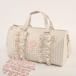 Trending Products 2021 New Arrivals Personalized Gingham Weekender Travel Duffel Bag Sports Gym Bag Travel Bag Set