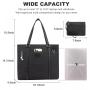 JFFD Ladies Canvas Lightweight Casual School Bag Teacher Bag 15.6 Inch Handbag Purse Laptop Shoulder Work Tote Bag for Women