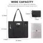 JFFD Ladies Canvas Lightweight Casual School Bag Teacher Bag 15.6 Inch Handbag Purse Laptop Shoulder Work Tote Bag for Women