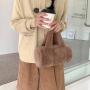 2024 Autumn Lazy Plush Bag New Small Handbag Cute Furry Cylindrical Bag