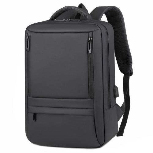 Custom Logo Women's Men's Large Capacity Travel Backpack Waterproof Oxford Laptop Bag with USB and Zipper and Polyester Lining