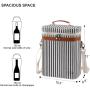 6 Bottles Wine Tote Bag | Waxed Canvas Water Resistant Padded Aluminum Foil with Adjustable Strap