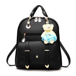 Fashion latest designers women bags black leather cute women's backpacks for girls