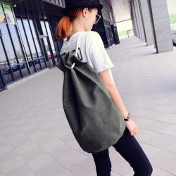 Factory Wholesale Fashion Canvas Backpack Korean Drawstring Bucket Backpack Outdoor Leisure Student Basketball Bag