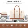 2pcs waterproof Canvas Overnight Travel Duffel Bag with Shoe Compartment &Toiletry pouch Large Capacity Travel Bag for men women