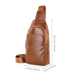 Customized cowhide soft leather trend genuine leather casual large capacity crossbody men's chest bag