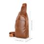 Customized cowhide soft leather trend genuine leather casual large capacity crossbody men's chest bag