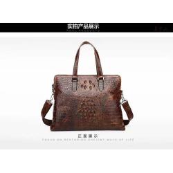 OEM 2024 fashion Men's business briefcase genuine leather men's shoulder bag wholesale handbags factory