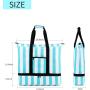 Blue Stripes Beach Tote Bag with Detachable Cooler Compartment Insulated Picnic Cooler Bag Pool Bag for Women