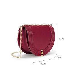 2024 High-end quality Red PU Women's luxury Metal Chain Cross-body Bag Custom Label Fashion Sling Women's Shoulder Bag