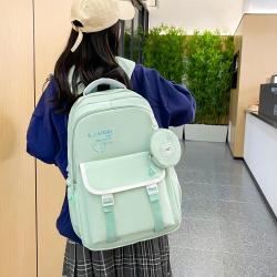 ZR834 New Fashion Girls Schoolbag Nylon Waterproof Backpack Custom Logo High Quality Schoolbag Travel Student Zipper Laptop Bag