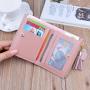 OEM133 Lady Short Coin Pouch Women's Purse New Kawaii Girl Small Change Wallets Coin Bag 3 Fold PU Leather Coin Purse