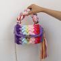Taschen Hand Hook Knitting  Handbag  Finished Woolen Chains Hand Woven Bag Magnetic Button Crossbody Bag for Fashion