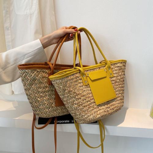 New Fashion Woven Bag Beach Travel Basket Hand bag Retro Straw Tote Bag For Women