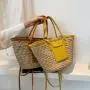 New Fashion Woven Bag Beach Travel Basket Hand bag Retro Straw Tote Bag For Women