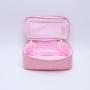 Custom Corduroy Open Top Mirror Pouch Make Up Bag Double Zipper Top Make Up Mirror Top Open Double Zipper Cosmetic Pouch