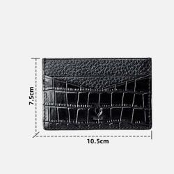 Personalized luxury genuine embossed crocodile pattern leather women men Custom logo Slim Minimalist credit card holder wallet