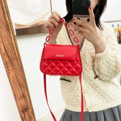2023 New Fashion Small Square Diamond Lattice Zipper Bag Single Shoulder Messenger Chain Bag Women Hand Bags Ladies
