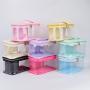Keymay Stock No MOQ Handle Organizer Transparent Personal DIY Letters Patches Beach Large Capacity PVC Makeup Travel Bag