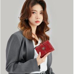 ZWY263 Daily Lightweight Vintage Women Short RFID Wallet PU Wholesale Waterproof Multi-Card Zipper Money Clip Fashion Card Case