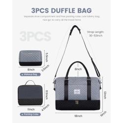 LOVEVOOK 3pcs/set Fashion Luxury Large Leather Duffle Weekender Bag Waterproof Sports Gym Custom logo Travel Bag for Men Women