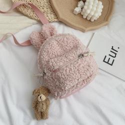 Light Backpack Small Solid Color Plush Gifts Rabbit Bear School Bag  Kids Backpack School Bag For Kids