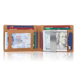 Minimalist Men's Wallet Money Clip PU Leather Mens Clip Wallet RFID Leather Money Clip