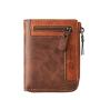 HR303 Retro Men's Wallet Short Zipper Multi Function Money Clip Fashion Money Card Bag Wallet PU Business Portable Coin Wallet