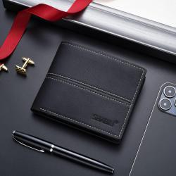 New Model 2024 Slim Wallet For Men Fashion Men Card Holder Wallet Pure Color Customs Wallet