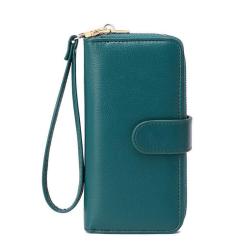 HR147 New RFID Anti-theft Brush Women's Wallet PU Soft Leather Multi Card Zipper Card Holders Multifunctional Mobile Handbag