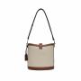 Elegant Wholesale Factory Women Designer Bucket Shoulder Bags Women Canvas Handbag Ladies Pu Leather Saddle Bag Cross Body Bag