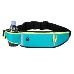 ZWY053 Marathon Tri-Compartment Water Bottle Waist Pack Polyester Lightweight Waterproof Sport Waist Bag Outdoor Running Bag