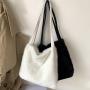 2024 New Women's Bag Customized Logo Women's Plush Handbag Tote Bag Cute Student Shoulder Bag