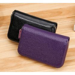 Hot Sales Women's Anti-Theft Zipper Short Wallet Solid Pattern PU and Polyester Lined Wallets Card Holders For Ladies